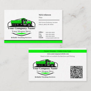 Carte De Visite Code QR de l'entreprise de transport de camions à