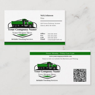 Carte De Visite Code QR de l'entreprise de transport professionnel