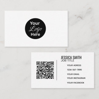 Carte De Visite Code QR de l'entreprise professionnelle minimalist