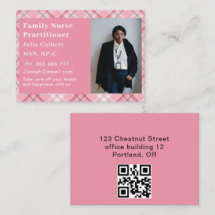 Carte De Visite Code QR de l'infirmière praticienne en photo perso