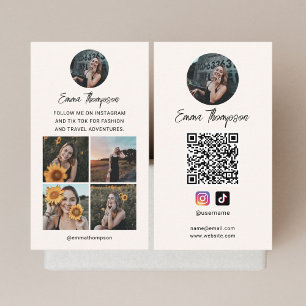 Carte De Visite Code QR de l'influenceur des médias sociaux Photo 
