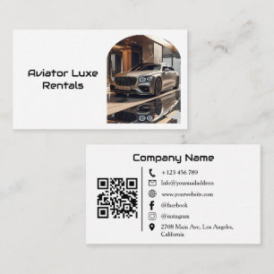 Carte De Visite Code QR de location et vente de voitures Premium A