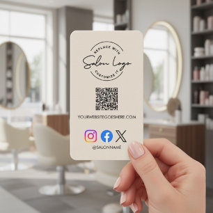 Carte De Visite Code QR de logo de salon personnalisé marketing de