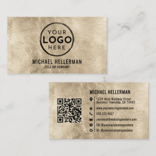 Carte De Visite Code QR de logo de société professionnelle en or m