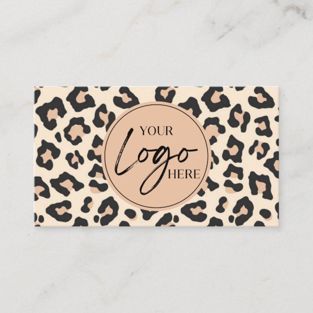 Carte De Visite Code QR de logo d'entreprise personnalisé guépard  (Devant)