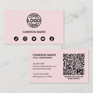 Carte De Visite Code QR de logo d'entreprise personnalisé Réseaux 