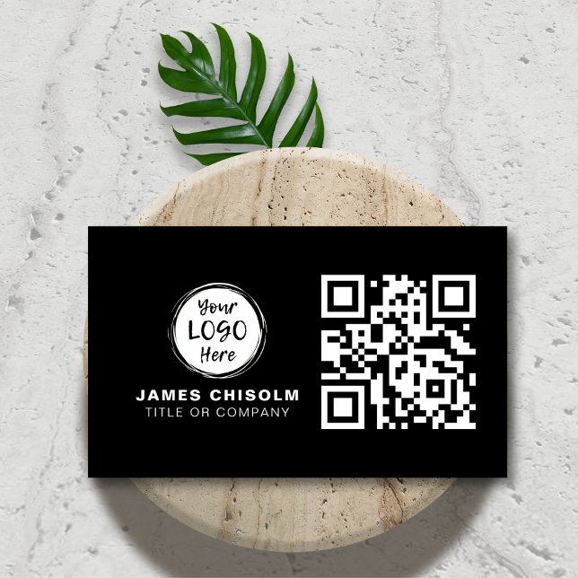 Carte De Visite Code QR de Logo d'Entreprise Professionnel Moderne (Créateur téléchargé)