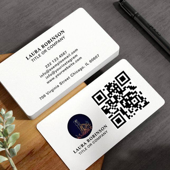 Carte De Visite Code QR de logo d'entreprise professionnel pour le (Créateur téléchargé)