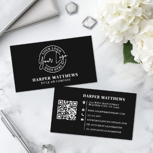 Carte De Visite Code QR de logo professionnel minimaliste moderne 