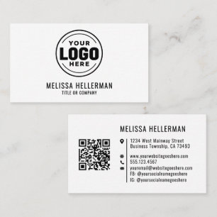 Carte De Visite Code QR de logo professionnel minimaliste moderne