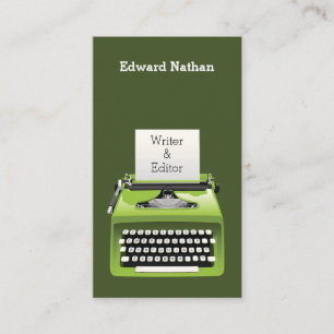 Carte De Visite Code QR de machine à écrire professionnelle rétro