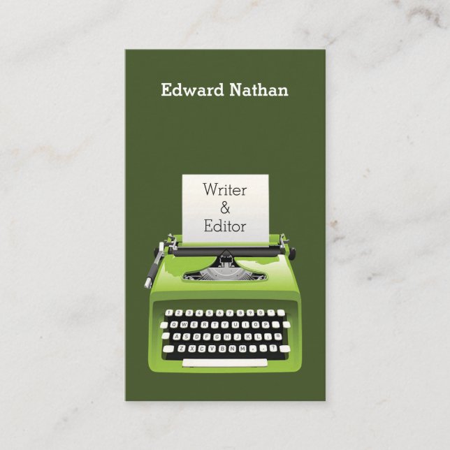 Carte De Visite Code QR de machine à écrire professionnelle rétro (Devant)