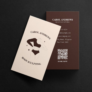 Carte De Visite Code QR de massage et sculpture corporelle moderne