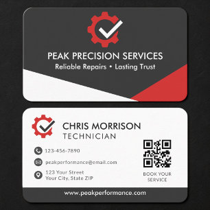 Carte De Visite Code QR de mécanicien de réparation Professionnel