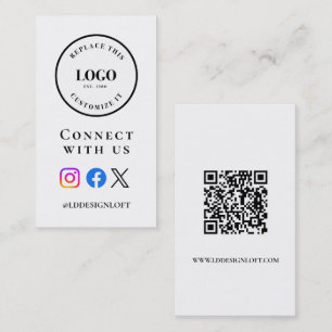 Carte De Visite Code QR de médias sociaux d'entreprise site Web lo