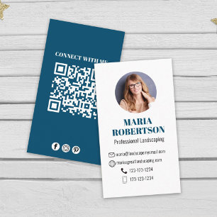 Carte De Visite Code QR de médias sociaux minimaliste simple moder