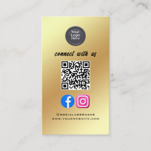 Carte De Visite Code QR de médias sociaux Moderne Pro Minimaliste 