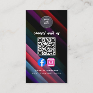 Carte De Visite Code QR de médias sociaux Moderne Pro Minimaliste