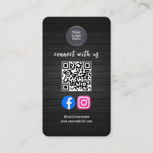 Carte De Visite Code QR de médias sociaux Moderne Pro Minimaliste 