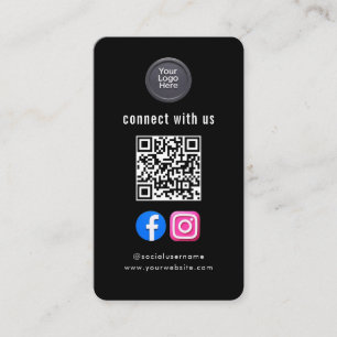 Carte De Visite Code QR de médias sociaux Moderne Pro Minimaliste