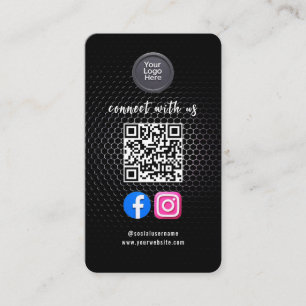 Carte De Visite Code QR de médias sociaux Moderne Pro Minimaliste