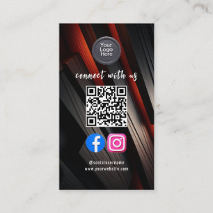 Carte De Visite Code QR de médias sociaux Moderne Pro Minimaliste