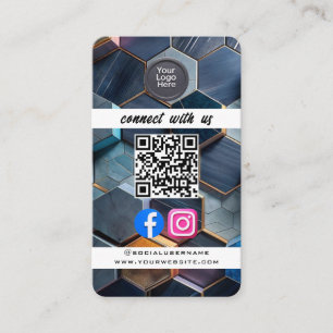 Carte De Visite Code QR de médias sociaux Moderne Pro Minimaliste 