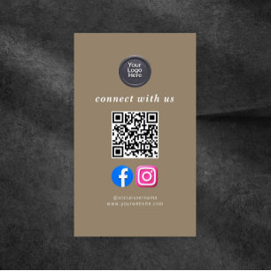 Carte De Visite Code QR de médias sociaux Moderne Pro Minimaliste