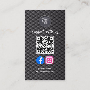 Carte De Visite Code QR de médias sociaux Moderne Pro Minimaliste