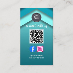 Carte De Visite Code QR de médias sociaux Moderne Pro Minimaliste