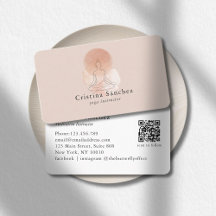 Code QR de méditation de yoga de femme en art liné