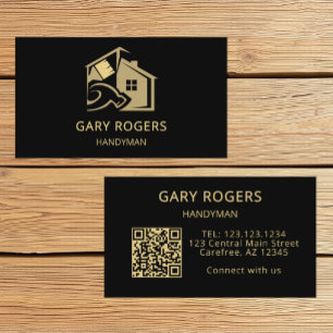 Carte De Visite Code QR de menuiserie réparation à domicile homme