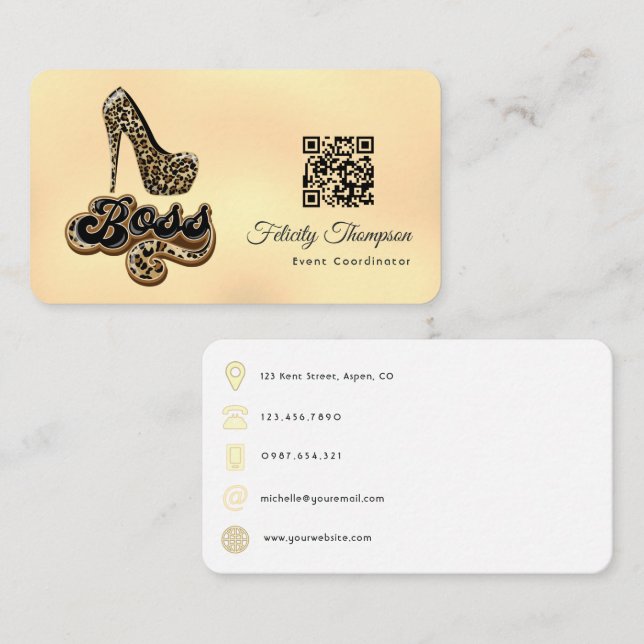 Carte De Visite Code QR de mode (Devant / Derrière)