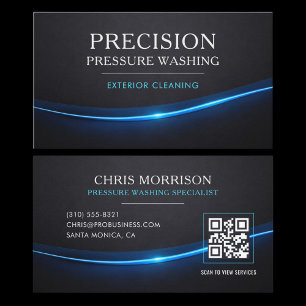 Carte De Visite Code QR de nettoyage à haute pression Professionne