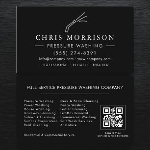 Carte De Visite Code QR de nettoyage haute pression