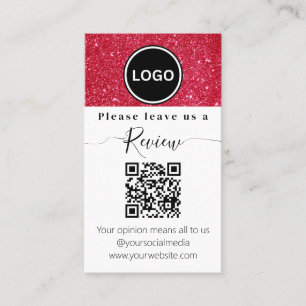 Carte De Visite Code QR de Noël   Laissez-nous un avis
