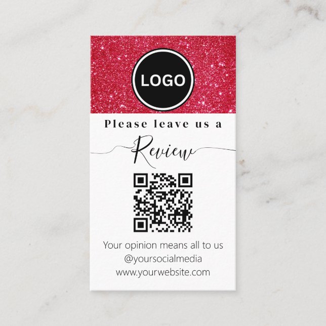 Carte De Visite Code QR de Noël | Laissez-nous un avis (Devant)