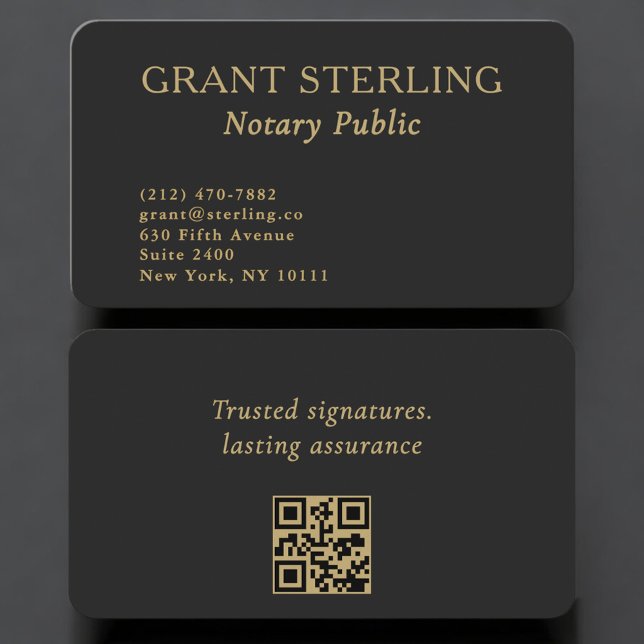 Carte De Visite Code QR de notaire public professionnel (Créateur téléchargé)