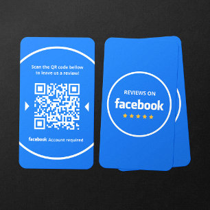 Carte De Visite Code QR de notation 5 étoiles pour les avis Facebo