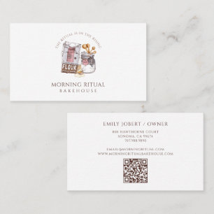 Carte De Visite Code QR de pâtissier coloriste artisan en aquarell