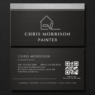 Carte De Visite Code QR de peintre élégant moderne professionnel