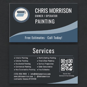 Carte De Visite Code QR de peintre en bâtiment