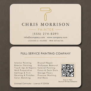 Carte De Visite Code QR de peintre en bâtiment