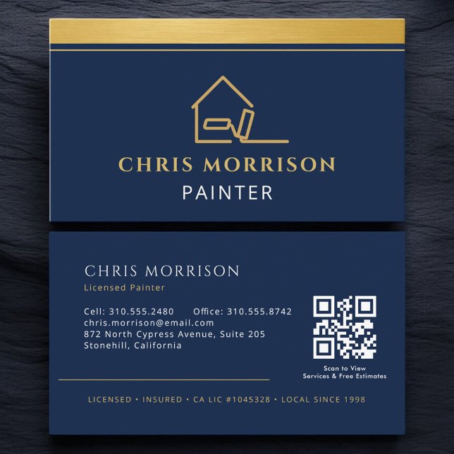 Carte De Visite Code QR de peintre professionnel (Créateur téléchargé)