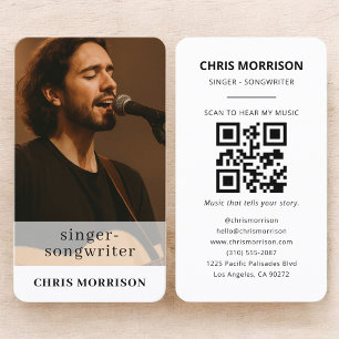 Carte De Visite Code QR de photo de chanteur-compositeur