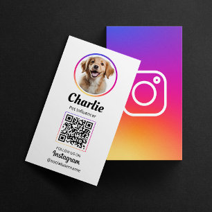 Carte De Visite Code QR de photo de chien Instagram pour les résea