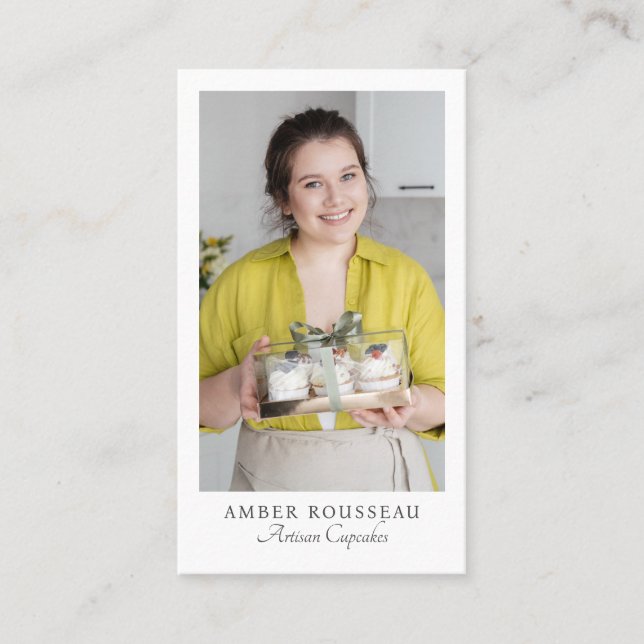 Carte De Visite Code QR de photo de fabricant de Cupcake (Devant)