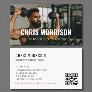 Carte De Visite Code QR de photo de fitness d'entraîneur personnel