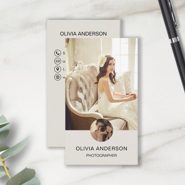 Carte De Visite Code QR de photo personnalisé Médias sociaux Photo (Create your own business card  by MINTIC DESIGN STUDIO)