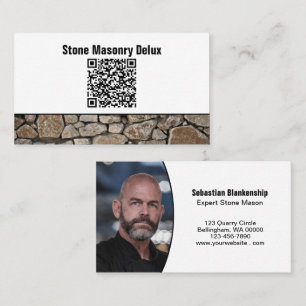Carte De Visite Code QR de photo professionnelle mur de pierre